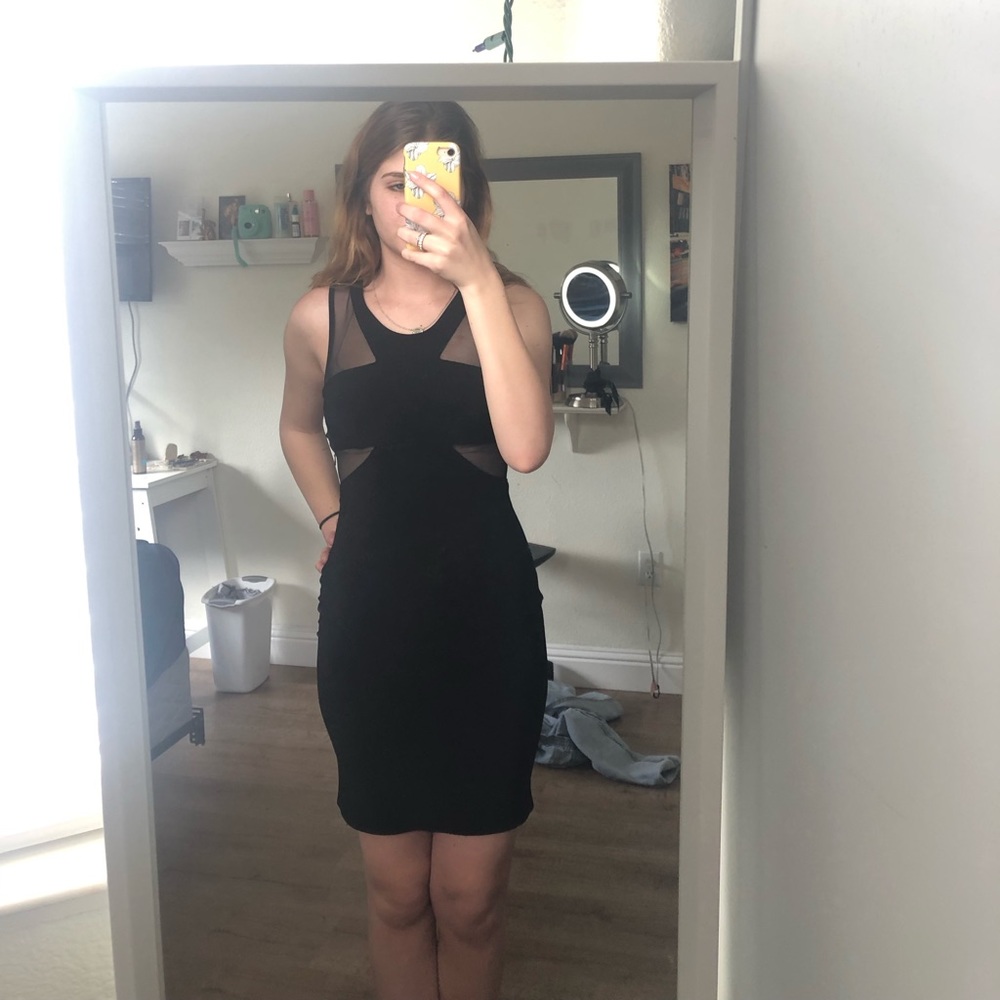 Black Mesh Homecoming Dress